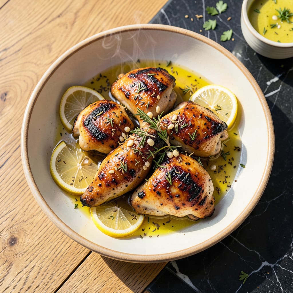 Visual representation of Greek BBQ Chicken Recipe: Lemon Herb Grilled Juiciness
