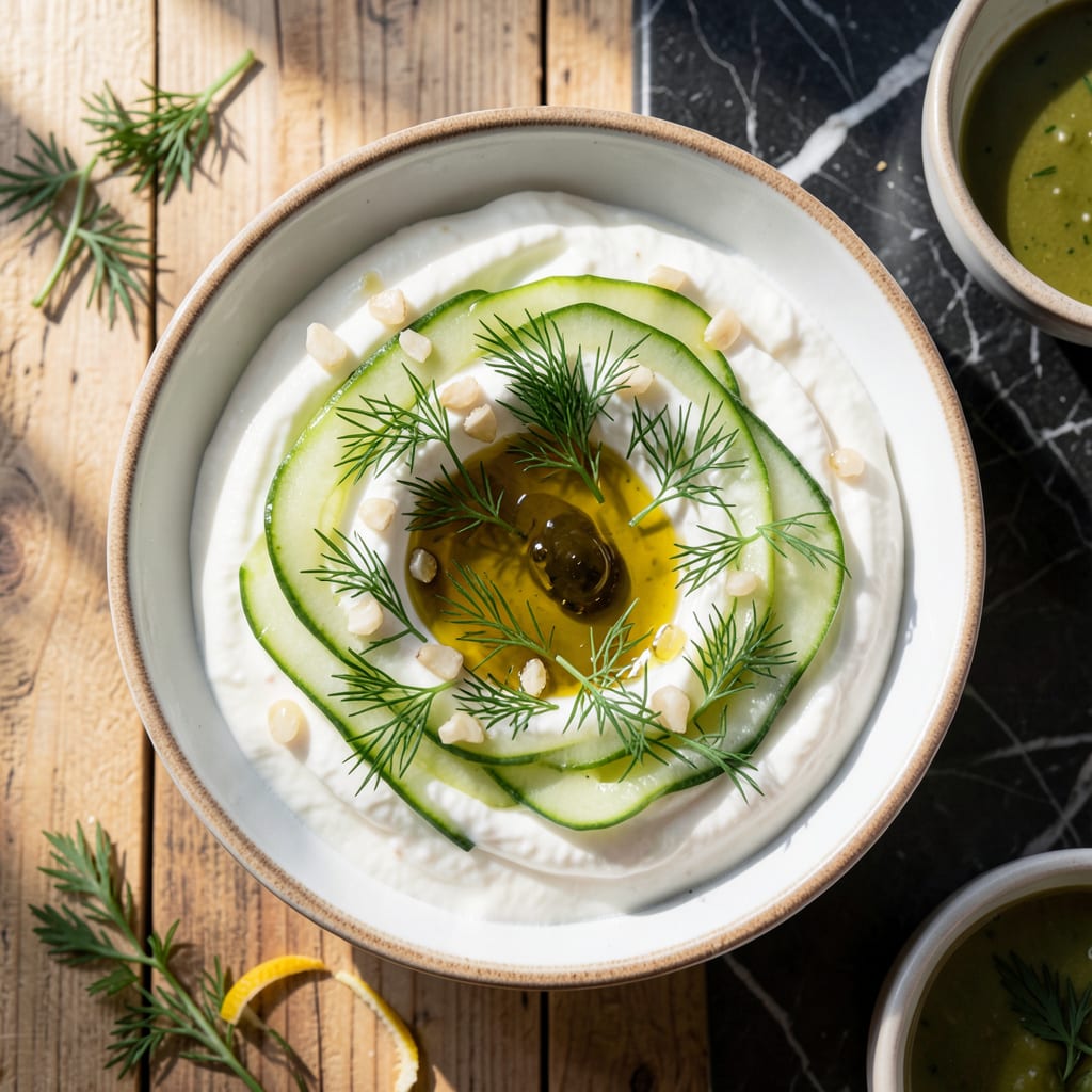 greek tzatziki sauce recipe sour cream illustration with key details