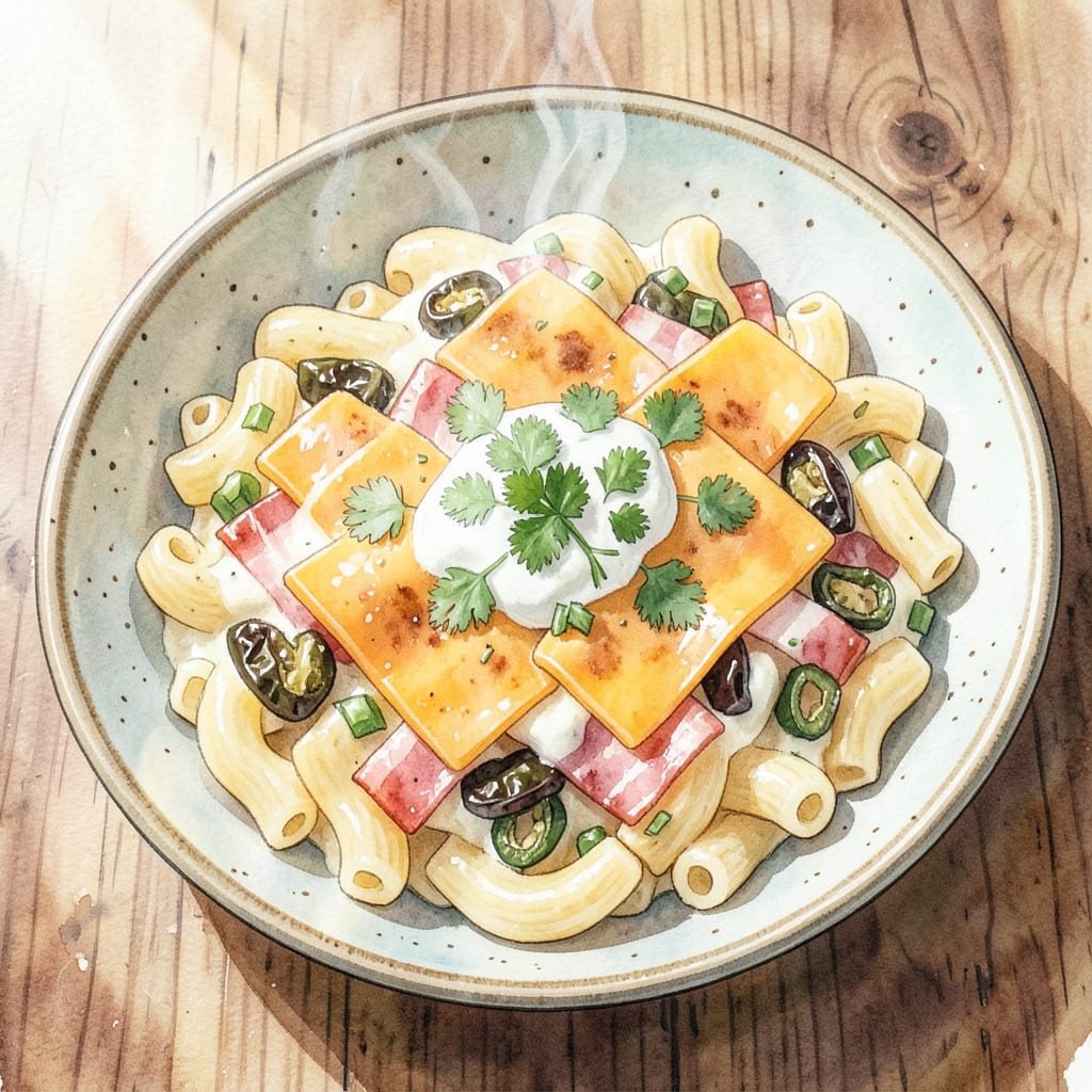 Complete green chili macaroni sopita recipe overview image