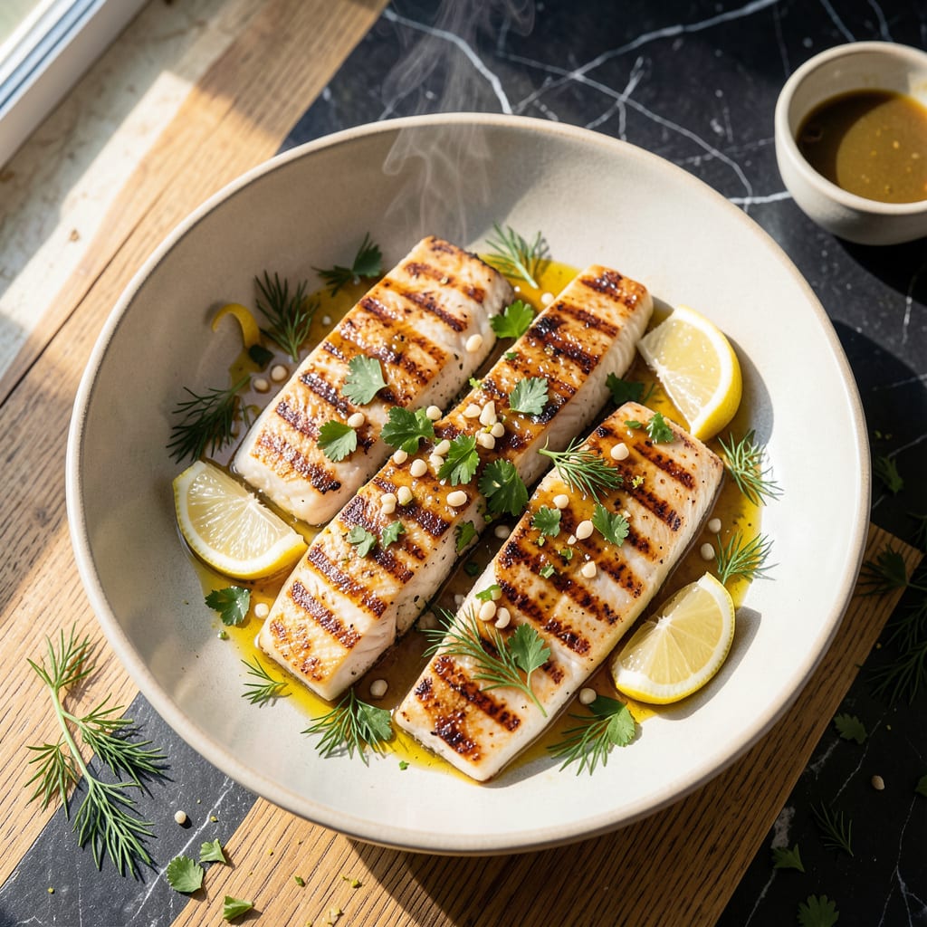 Grill White Fish Recipe: Lemon Herb Charred Elegance example with annotations
