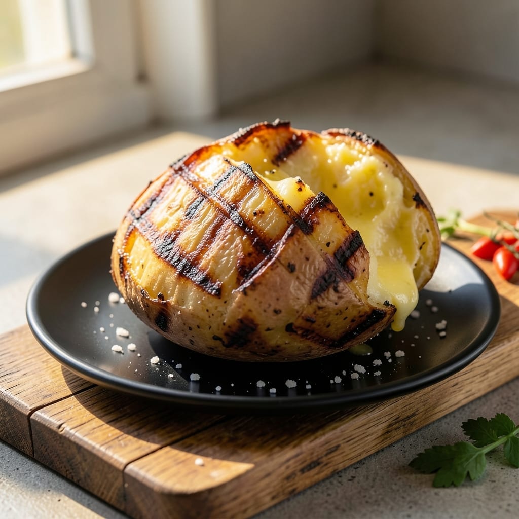 Grilled Baked Potato Recipe: Dual-Texture Crisp and Creamy
