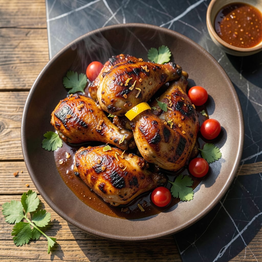 grilled barbeque chicken recipe example with annotations