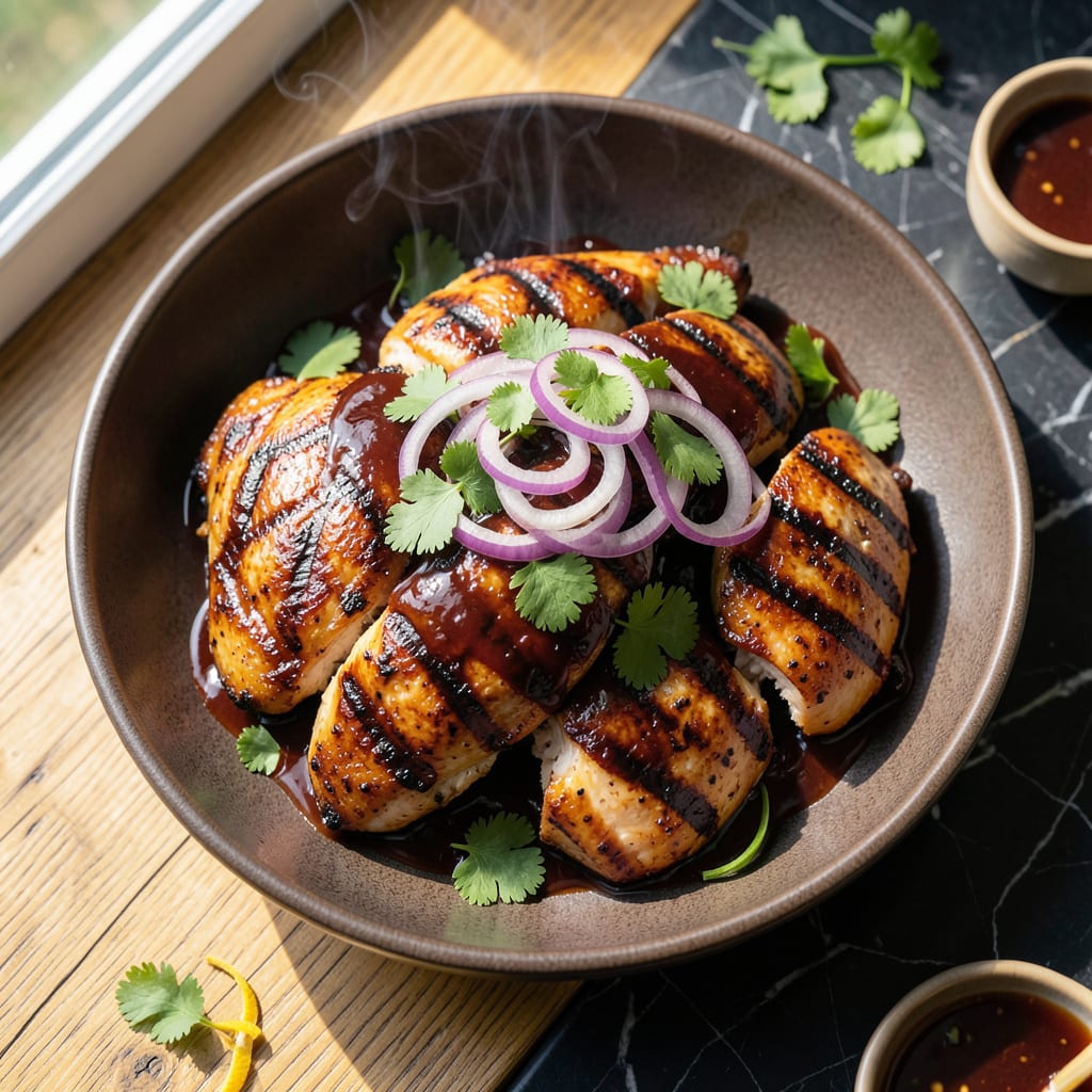 Grilled BBQ Chicken Breast Recipe: Char Kissed Tenderness With Bold Sauce example with annotations