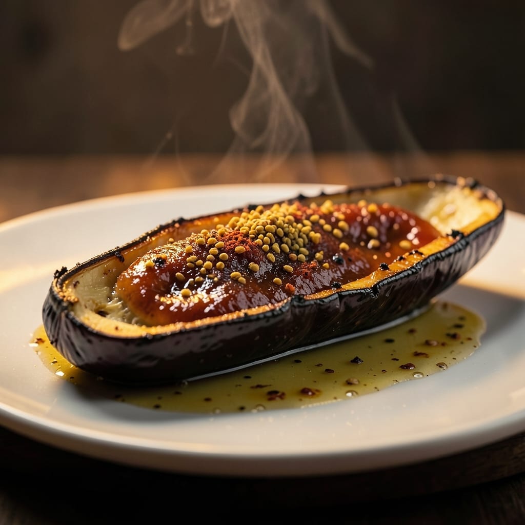 Grilled Brinjal Recipe: Smoky Eggplant With Spiced Char