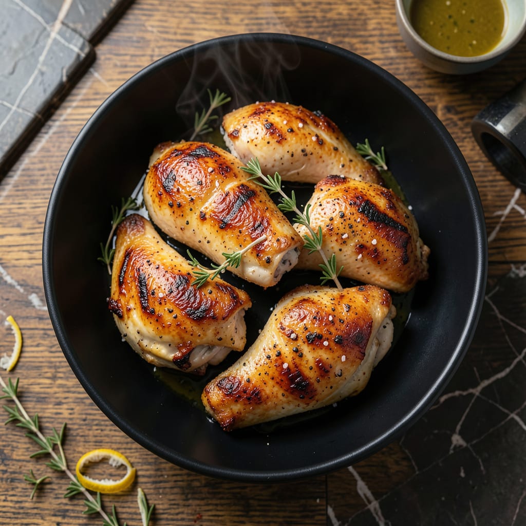 Grilled Chicken Air Fryer Recipe: Crispy Skin and Juicy Bite illustration with key details