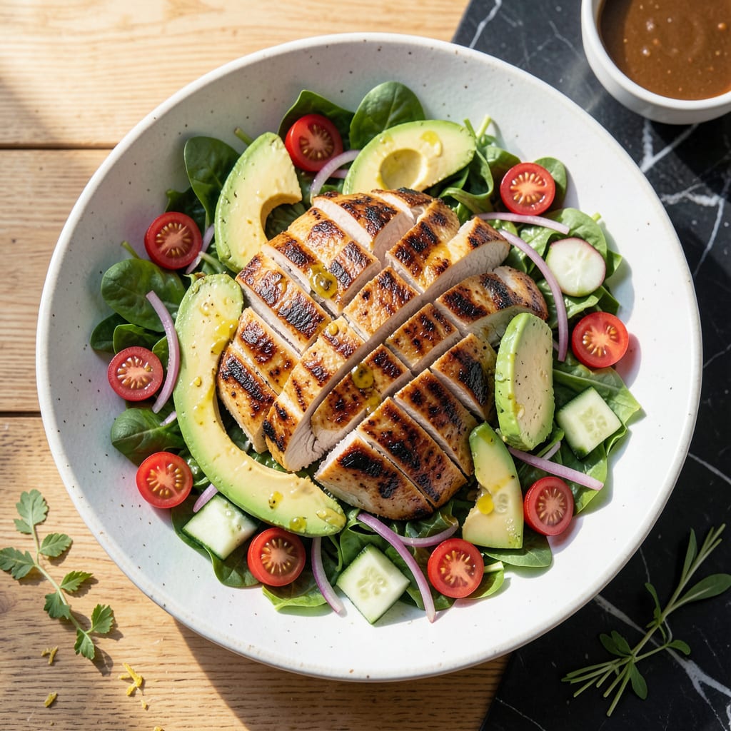 Complete Grilled Chicken and Avocado Salad Recipe: Smoky Char Meets Creamy Freshness overview image