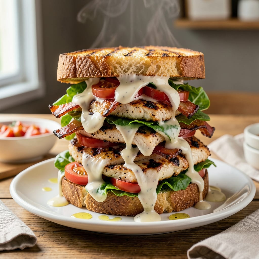 grilled chicken bacon ranch sandwich recipe detailed visual guide