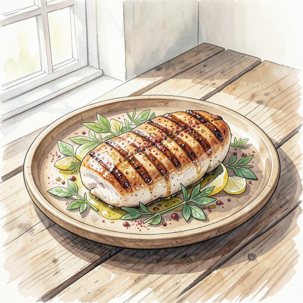 Complete grilled chicken breast recipe overview image
