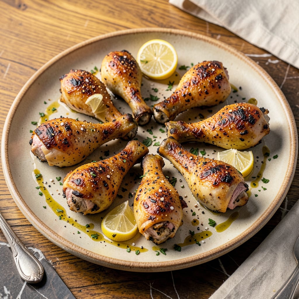 Grilled Chicken Legs: Juicy Meat With Charred, Crispy Skin illustration with key details