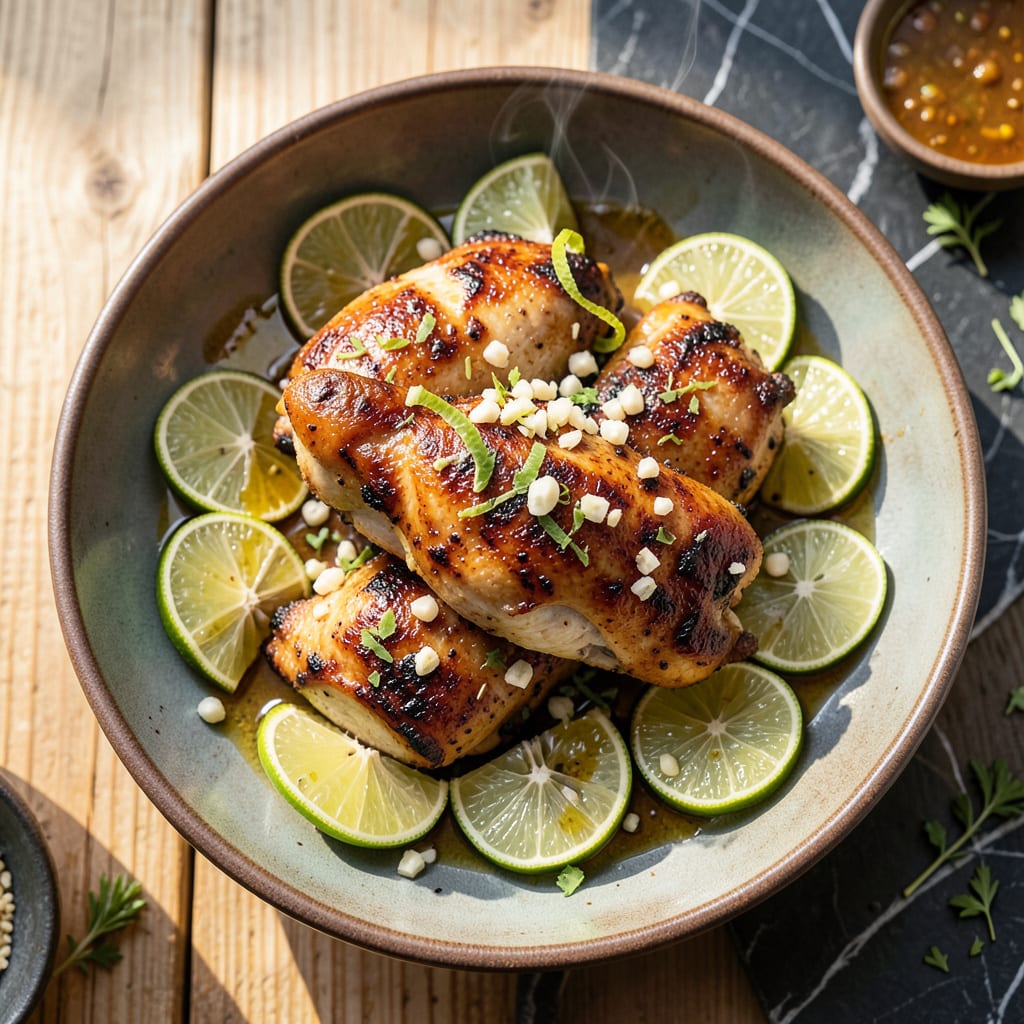 grilled chicken lime recipe illustration with key details