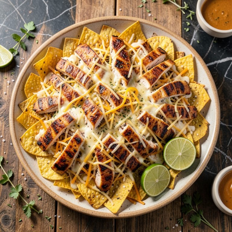 Visual representation of Grilled Chicken Nachos Recipe: Loaded With Cheese and Fresh Toppings