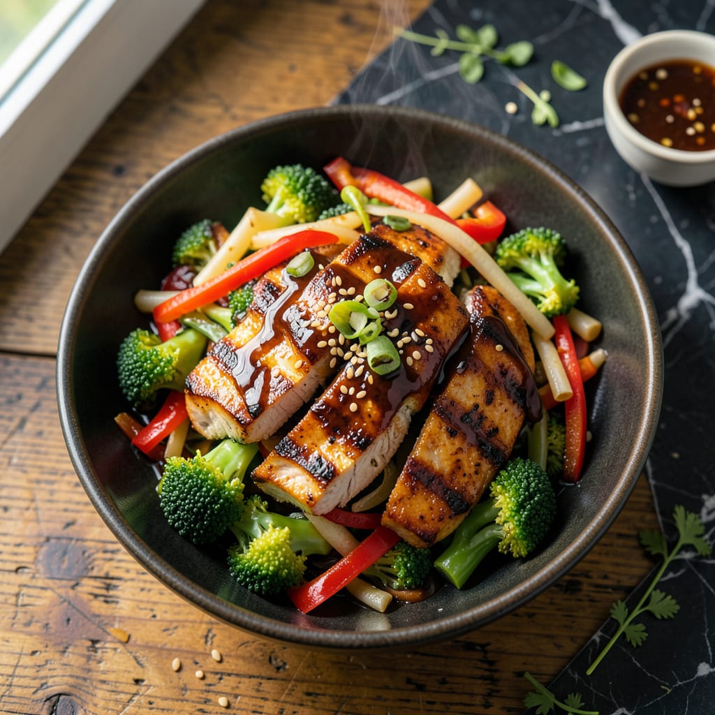 Complete Grilled Chicken Stir Fry Recipe: Wok Tossed Veggie Packed Dinner overview image