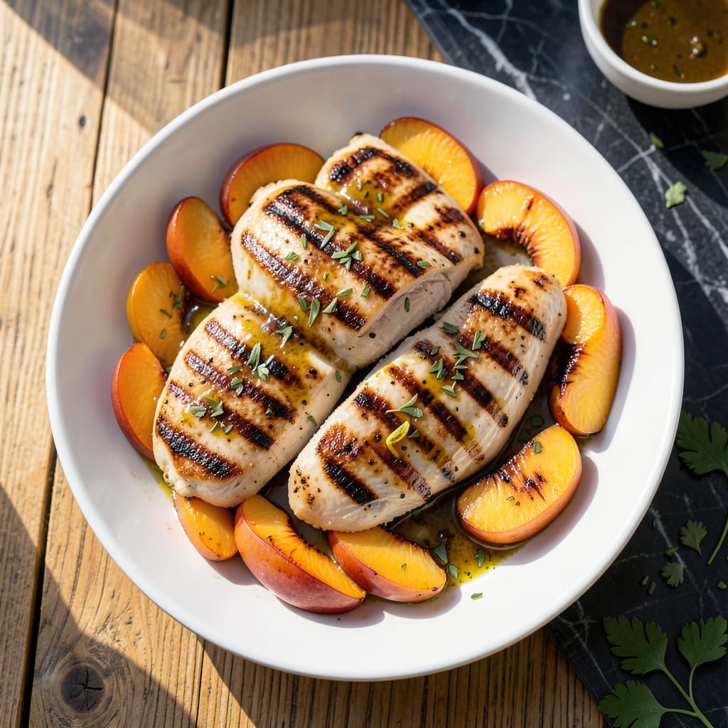 Comprehensive grilled chicken with peaches recipe visual reference
