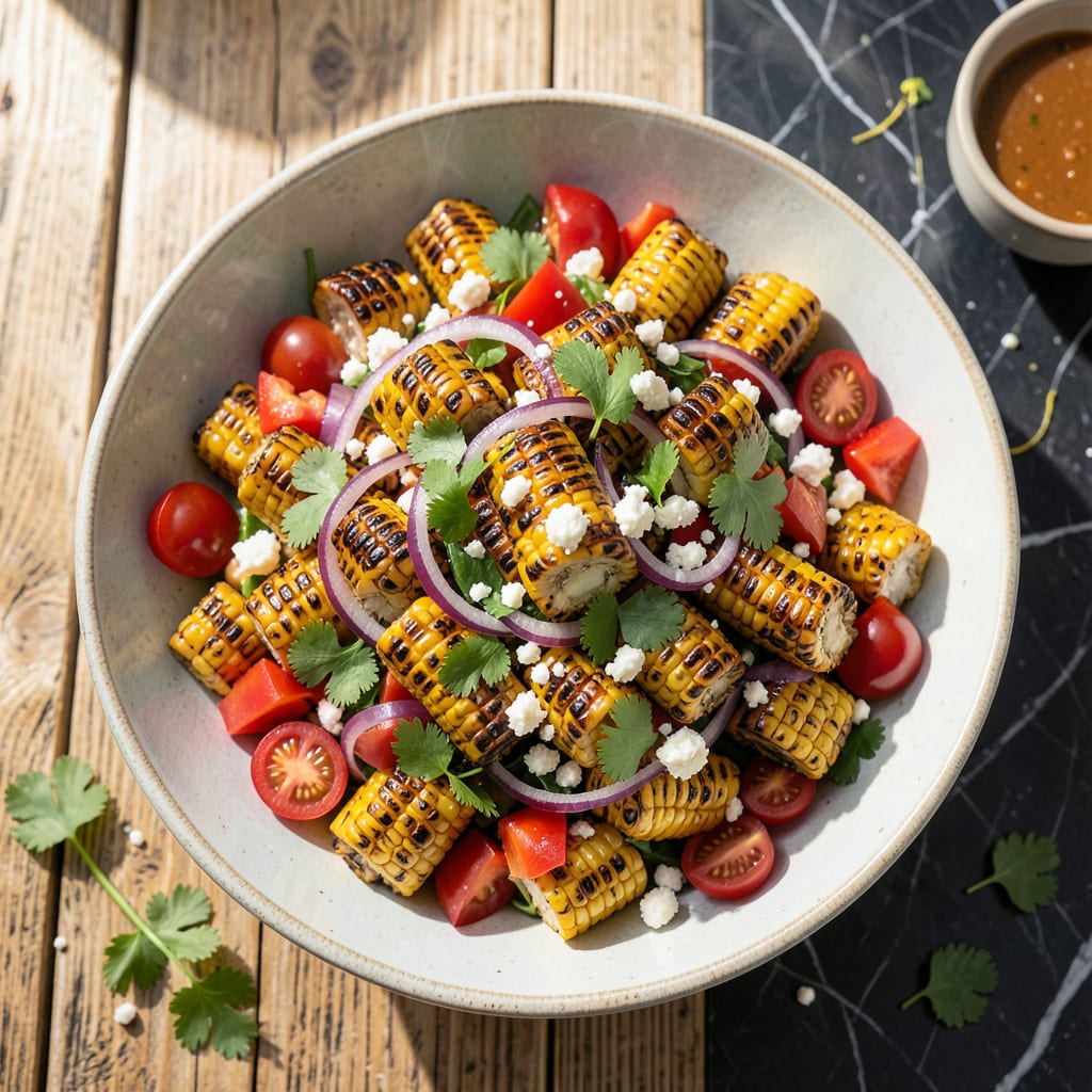 Visual representation of Grilled Corn Salad Recipe: Charred Sweetness and Zesty Lime