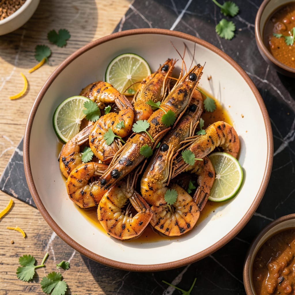 Comprehensive grilled curry shrimp recipe visual reference