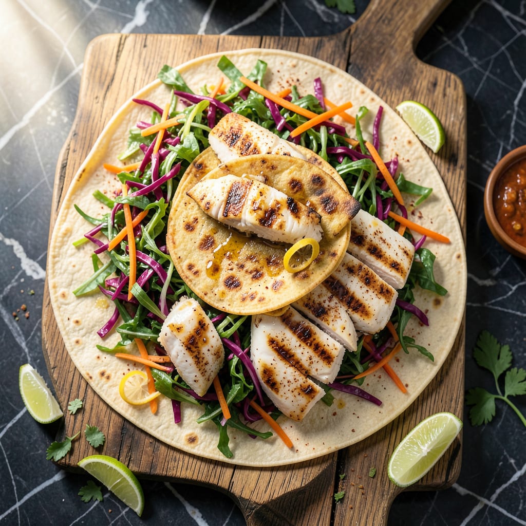 Complete grilled fish taco recipe overview image