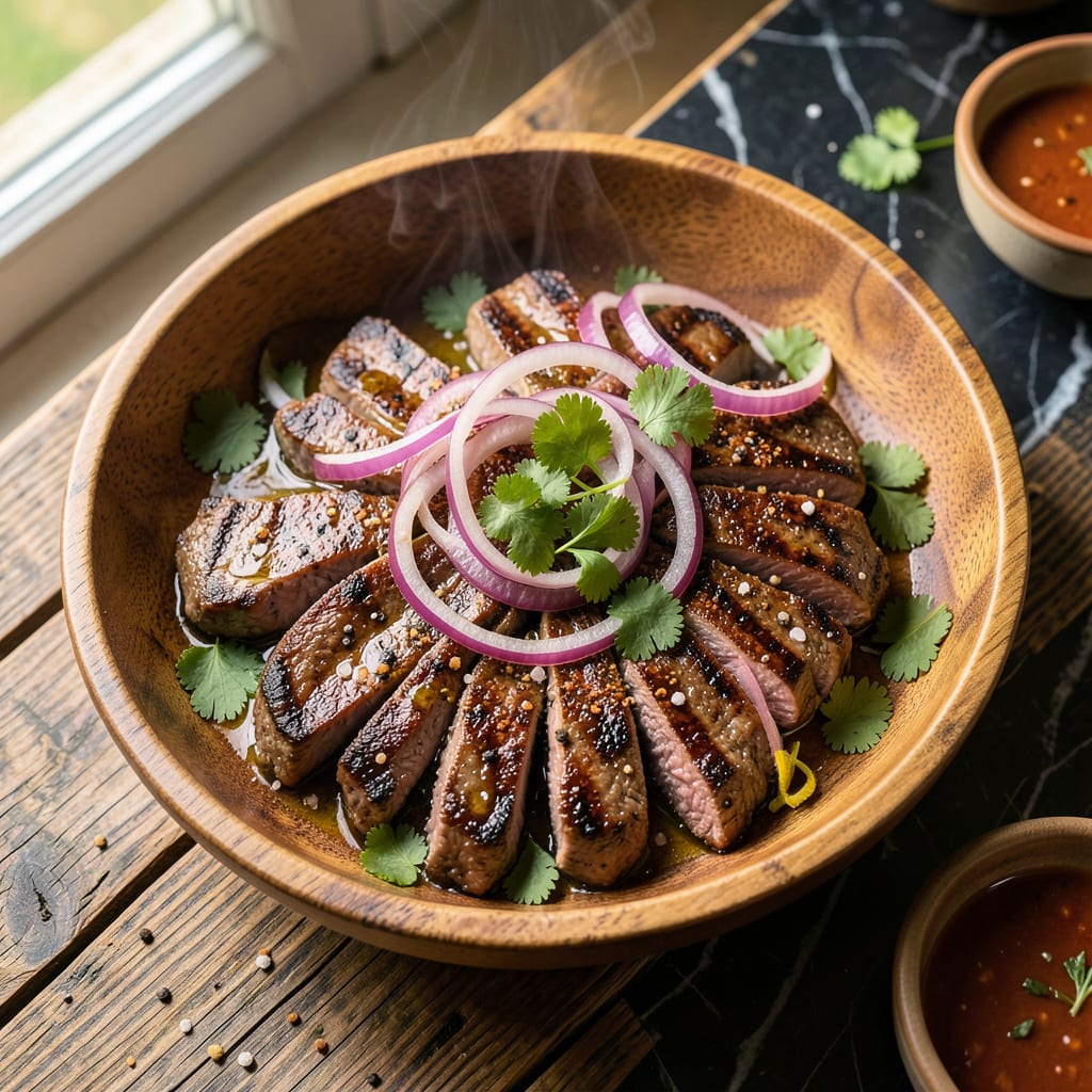 Grilled Flank Steak Recipe: Charred Crust With Bold Beef Flavor example with annotations