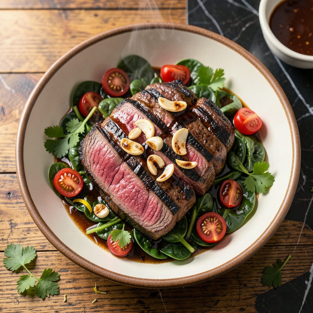 Grilled Flat Iron Steak Recipe: Marinated to Buttery Tenderness illustration with key details