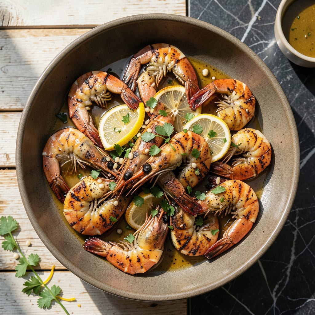 Comprehensive Grilled Head On Shrimp Recipe: Smoky Char with Garlic Herb Finish visual reference