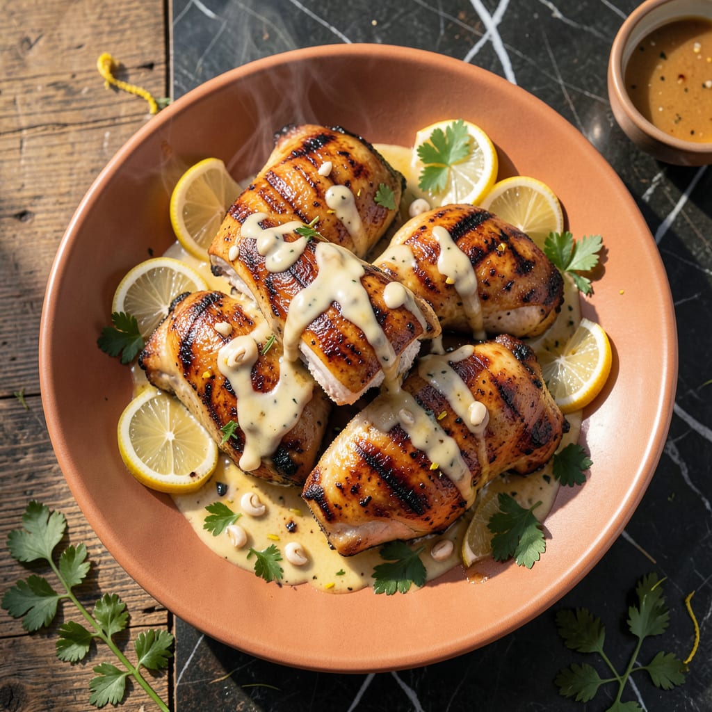 Complete grilled lemon garlic chicken recipe overview image