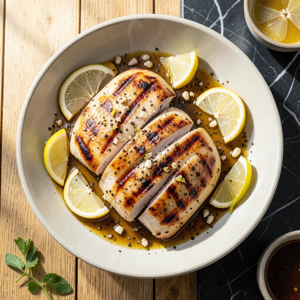 grilled lemon pepper chicken recipe example with annotations