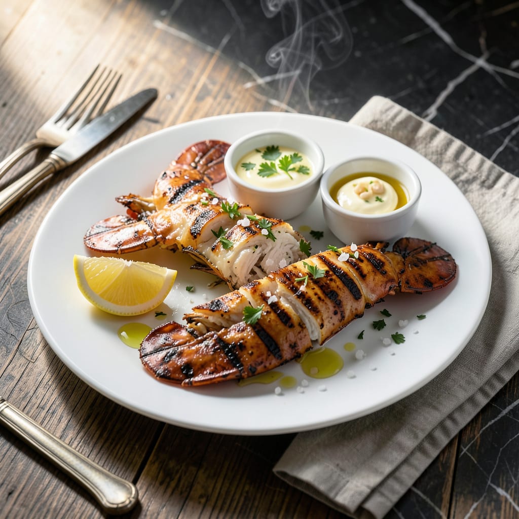 Grilled Lobster Tail Recipe: Buttery Succulence With Charred Elegance example with annotations