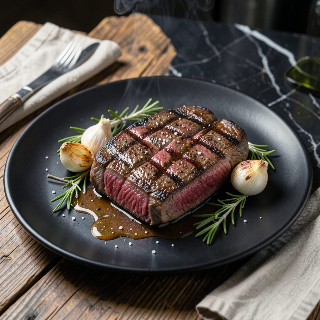 Visual representation of Grilled New York Steak Recipe: Charred Crust with Buttery Richness