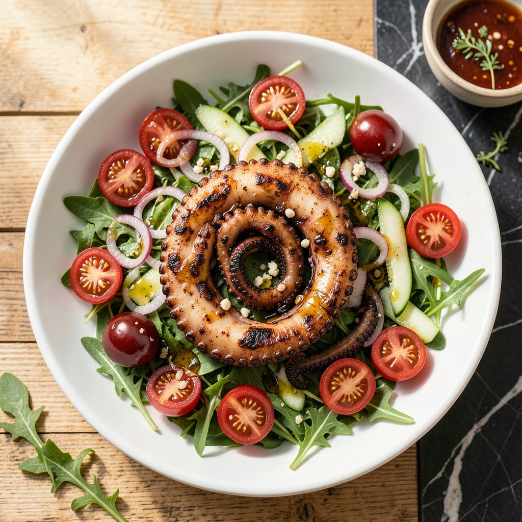 grilled octopus salad recipe example with annotations