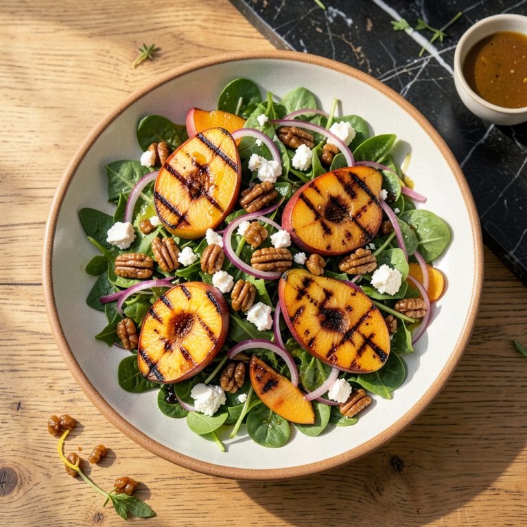 Grilled Peach Salad Recipe: Sweet Char and Tangy Freshness illustration with key details