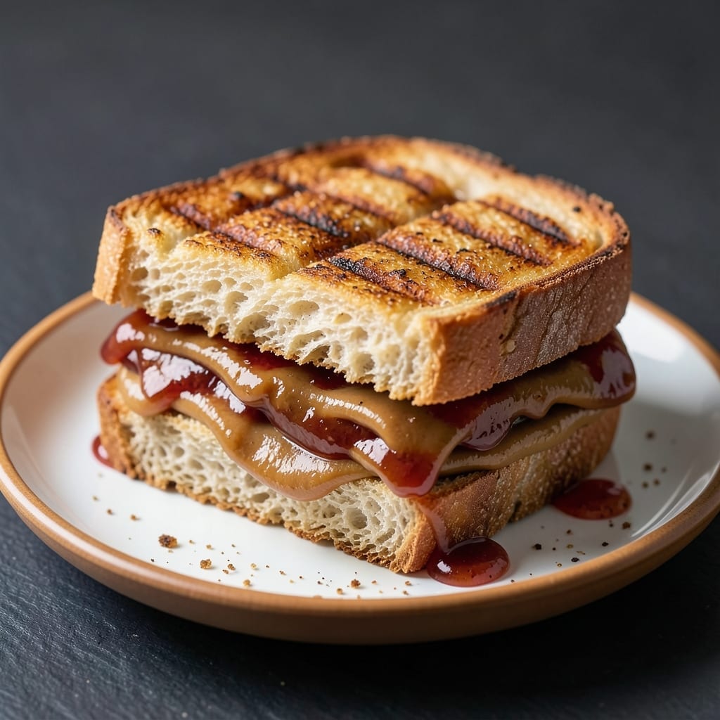 Grilled Peanut Butter and Jelly Sandwich Recipe: Smoky Sweetness on Toasted Bread