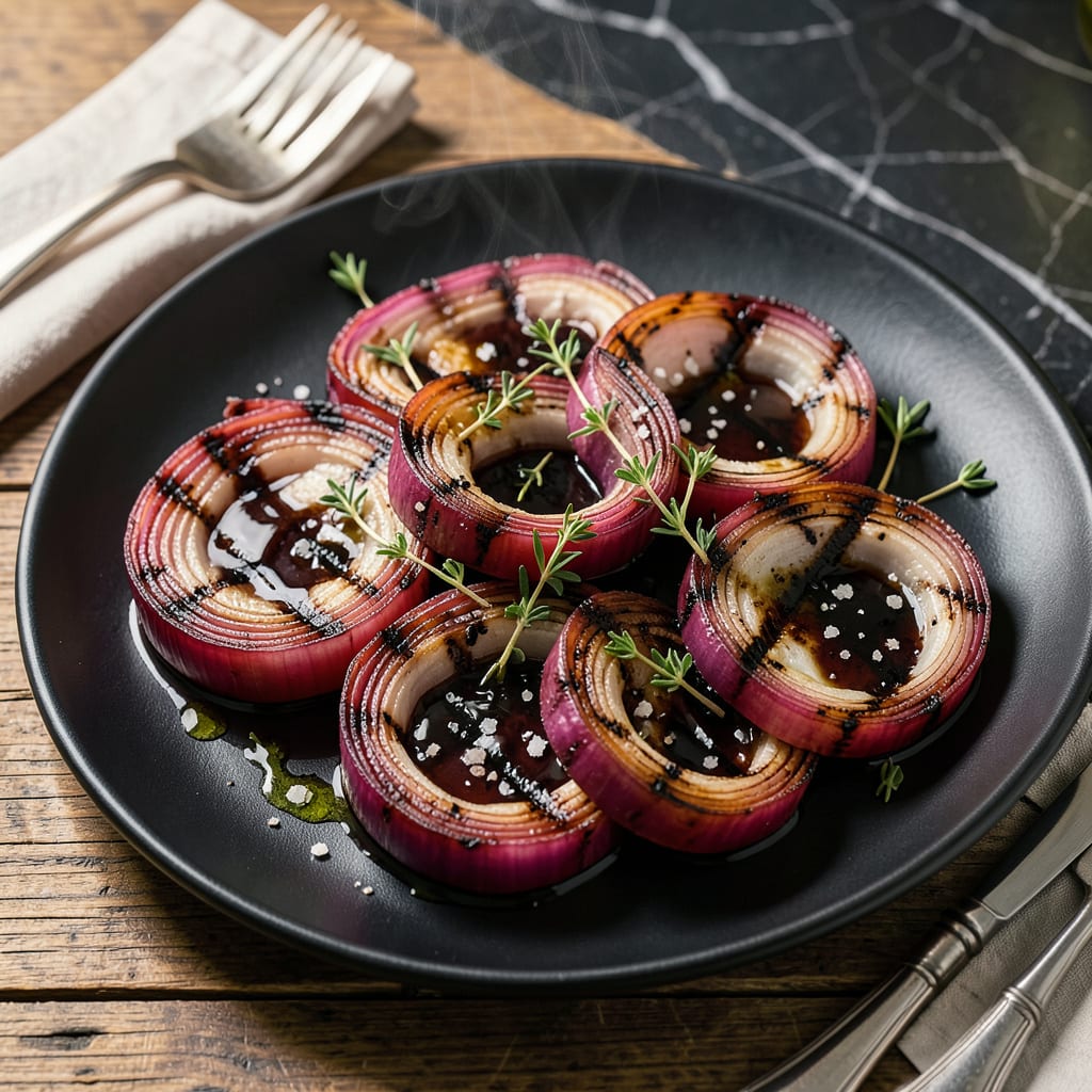Comprehensive grilled red onion recipe visual reference