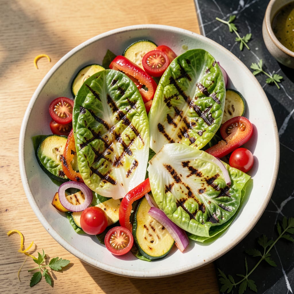 Visual representation of grilled salad recipe