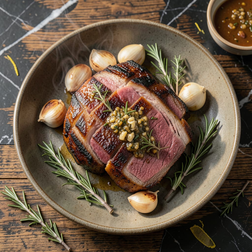 grilled standing rib roast recipe example with annotations