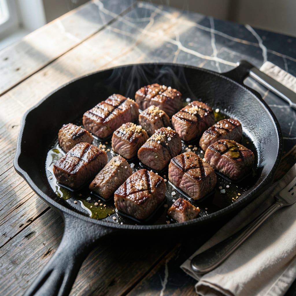 Grilled Steak Bites Recipe: Cube Sized Charred Delights detailed visual guide