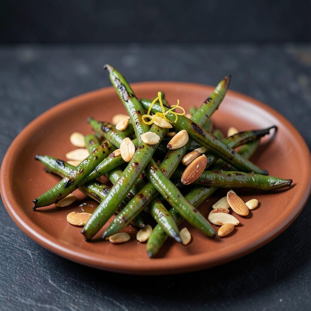 Grilled String Beans Recipe: Blistered With Toasted Almond Crunch