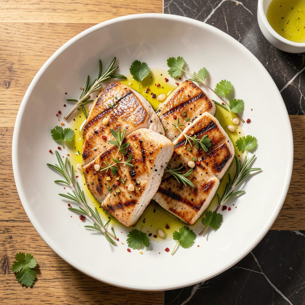 Visual representation of grilled swordfish steak recipe