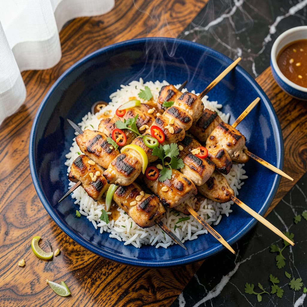 Visual representation of Grilled Thai Chicken Skewers: Juicy, Charred, and Bursting With Flavor