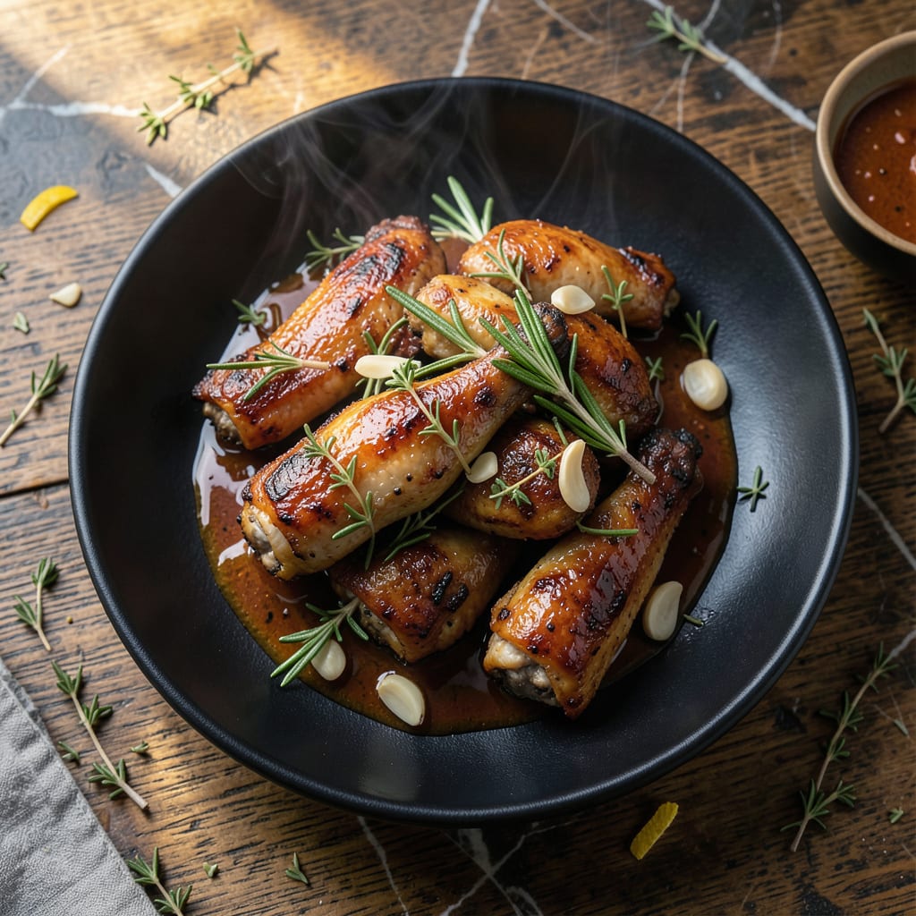 Visual representation of grilled turkey wings recipe