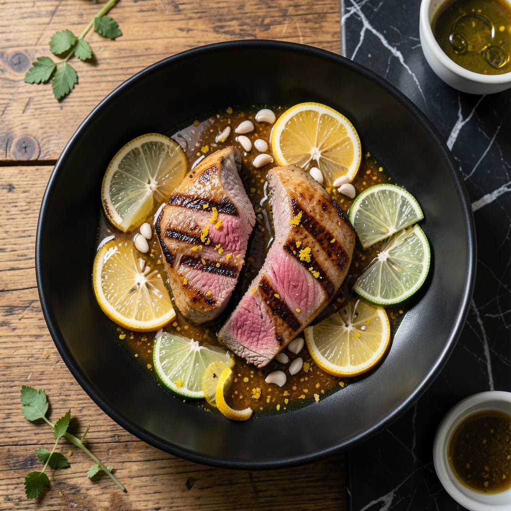 Comprehensive Grilled Yellowfin Tuna Steak Recipe: Charred Crust With Citrus Zest visual reference