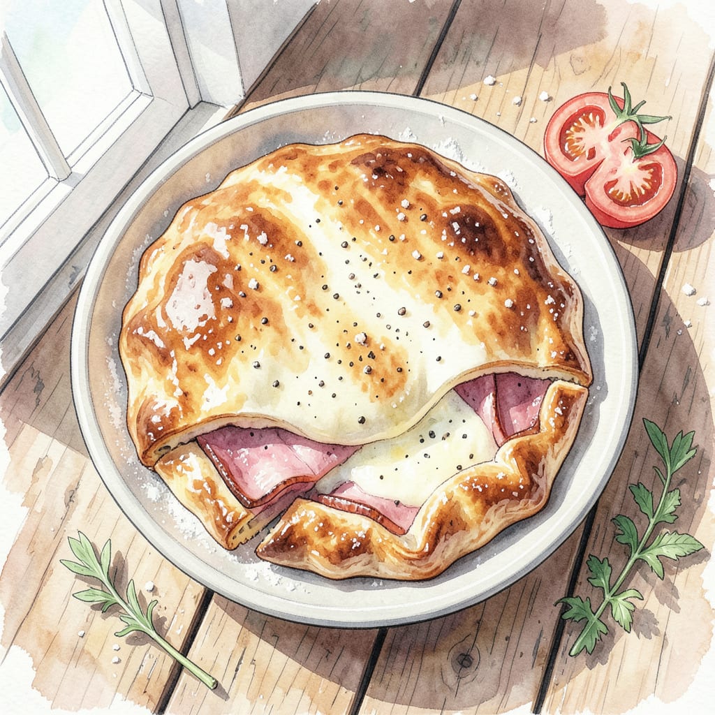 Complete Ham and Cheese Calzone Recipe: Cheesy, Folded Perfection overview image