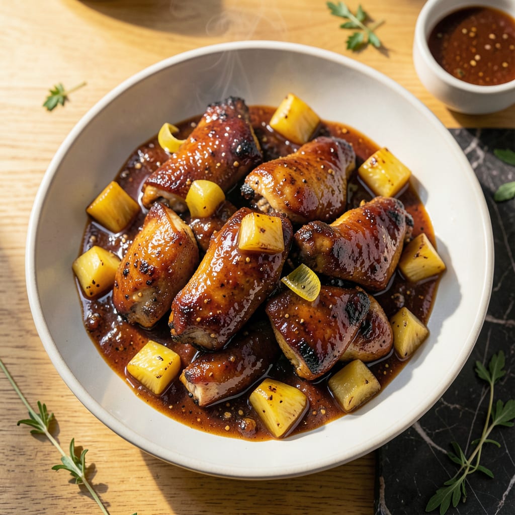 Hawaiian BBQ Chicken Recipe Oven: Sweet and Smoky Baked Delight illustration with key details