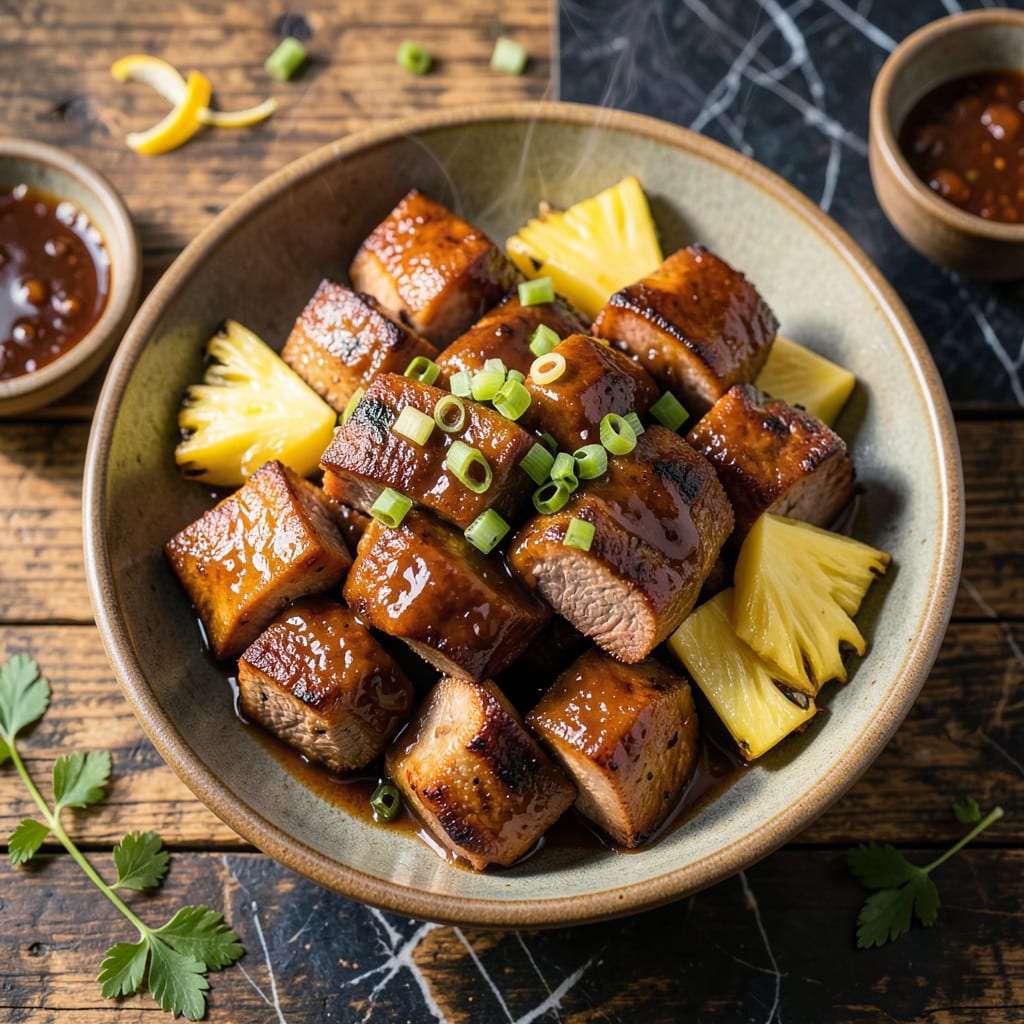 Hawaiian BBQ Pork Recipe: Pineapple Infused Slow Cooked Tenderness illustration with key details