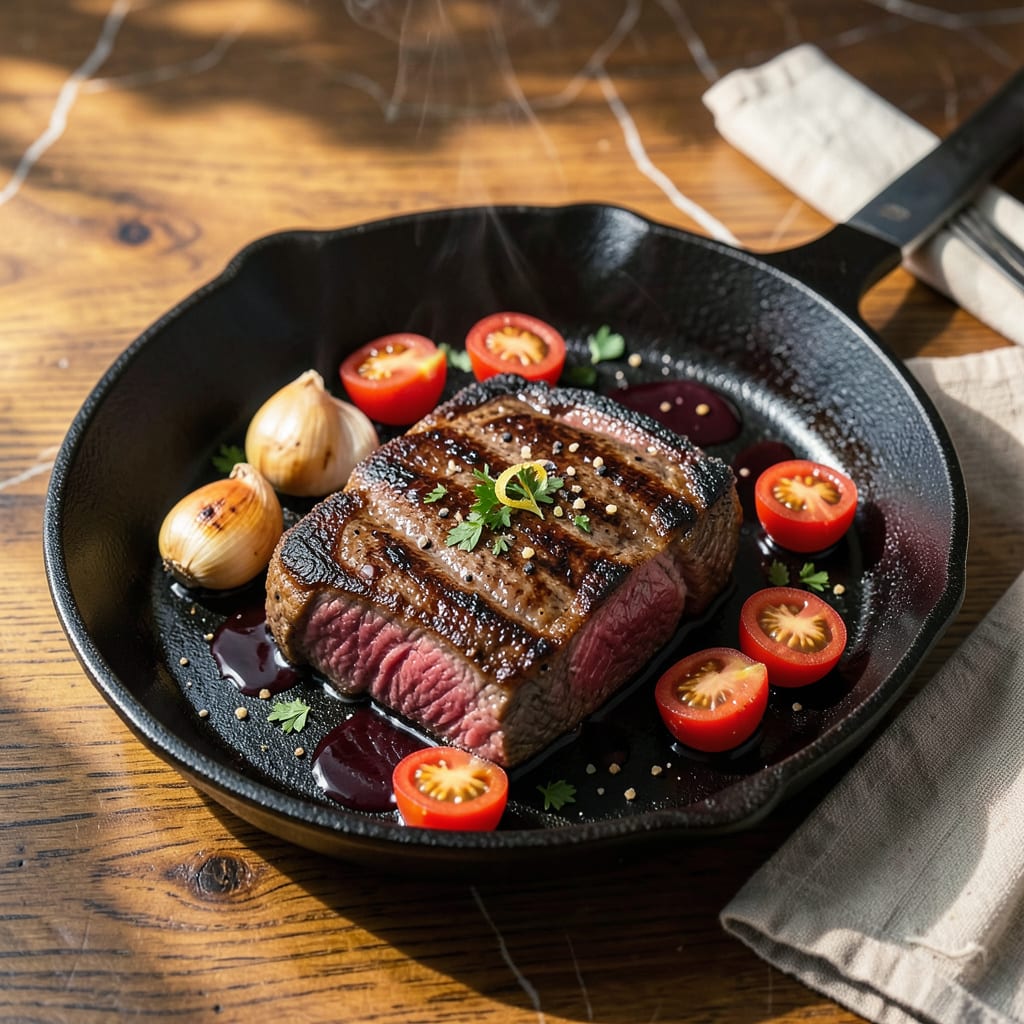 Complete heat up steak in oven overview image
