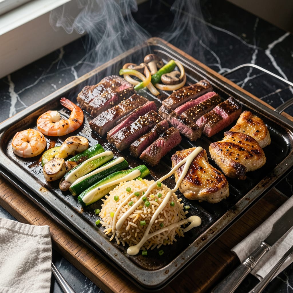 Visual representation of Hibachi on Flat Top Grill: Restaurant Style Sizzle at Home