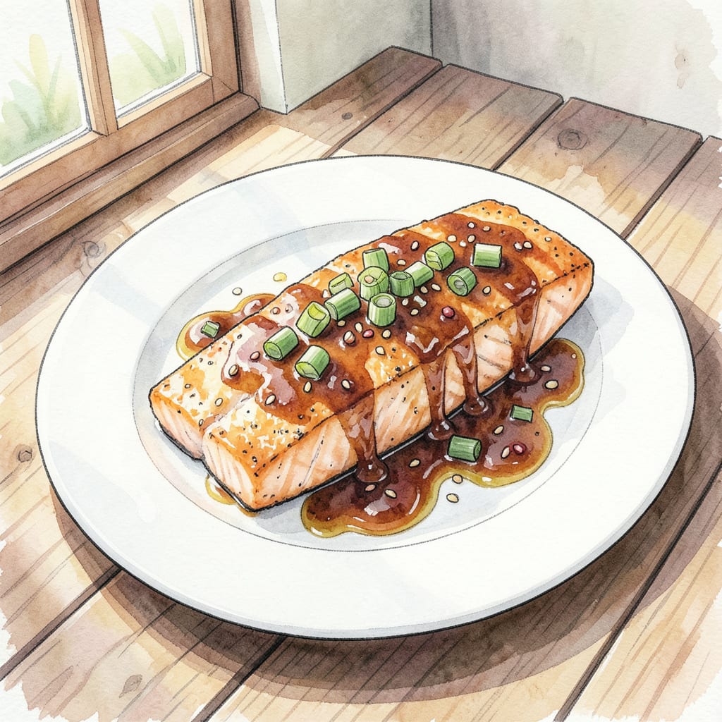 Hibachi Salmon Recipe: Grilled to Perfection with Savory Sauce example with annotations