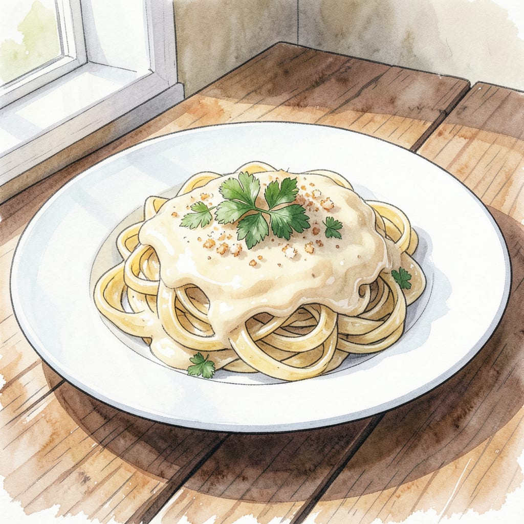 Home Made Alfredo Recipe: Creamy Sauce in 15 Minutes example with annotations