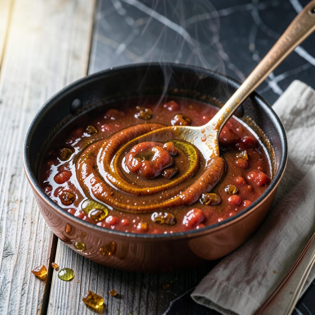 Visual representation of Homemade Sweet and Spicy BBQ Sauce Recipe: Vinegar Free Bold Heat for Grilling