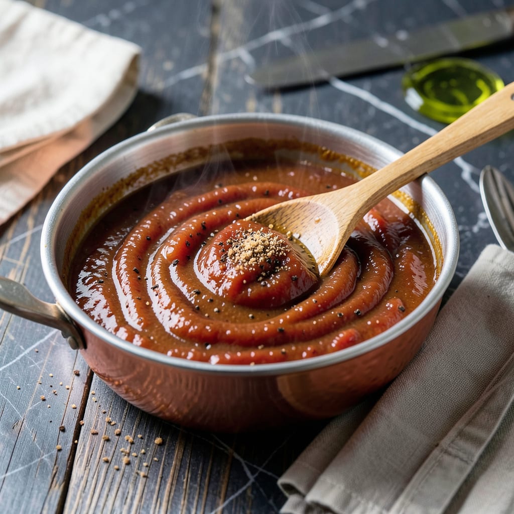 Homemade Sweet BBQ Sauce Recipe: Smoky Molasses Depth for Brush On Flavor example with annotations
