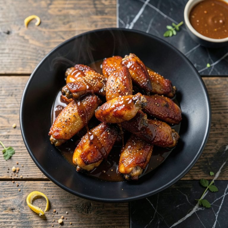 honey bbq chicken wings recipe illustration with key details