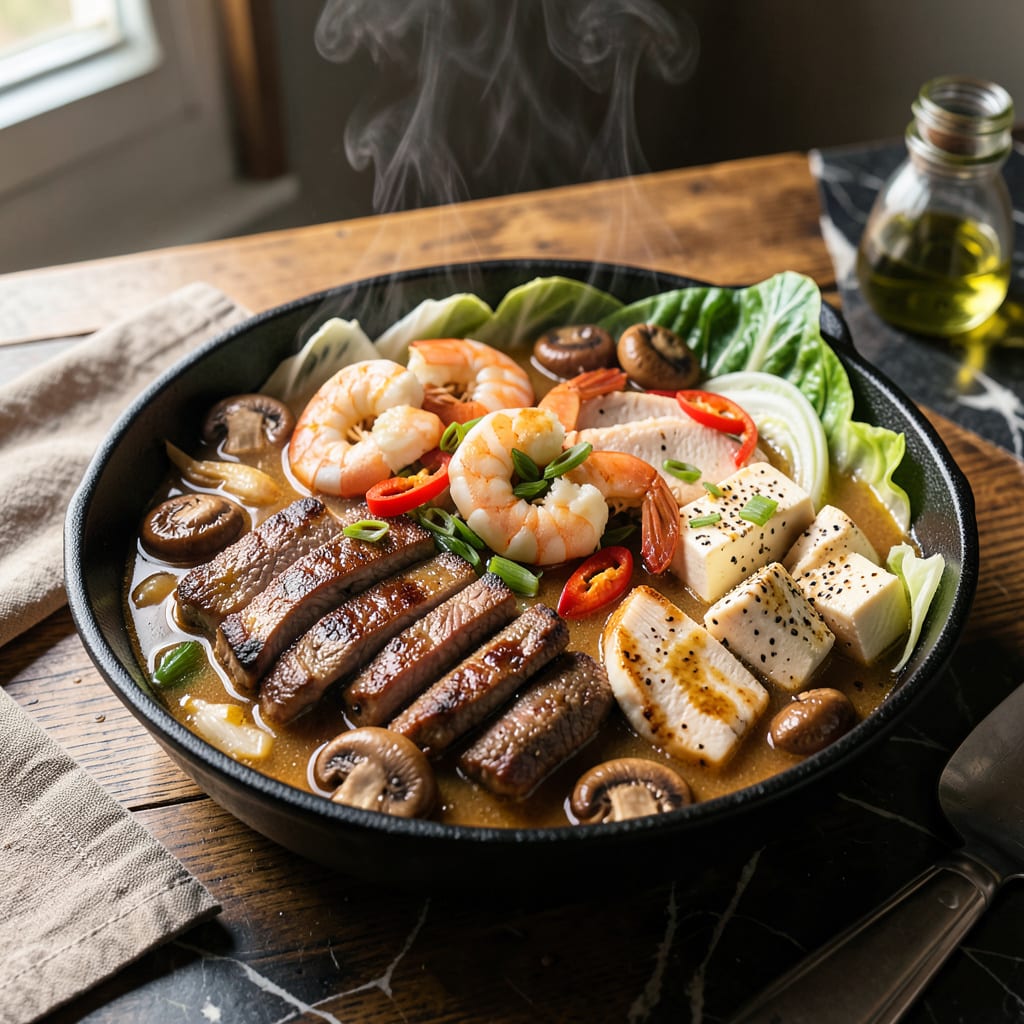 hot pot bbq recipe illustration with key details